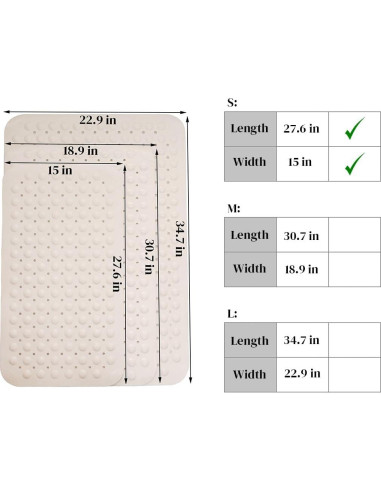 Alfombra de Baño Antideslizante CyanWind 70x38 cm Beige