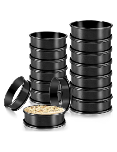 Anillos de Muffin RICHSC-PAN, 16 Piezas Antiadherentes 10.16 cm