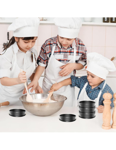 Anillos de Muffin RICHSC-PAN, 16 Piezas Antiadherentes 10.16 cm