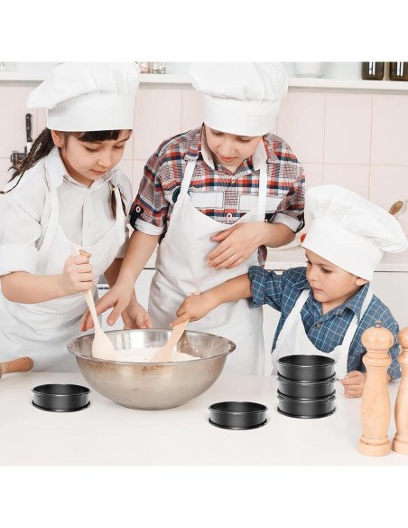 Anillos de Muffin RICHSC-PAN, 16 Piezas Antiadherentes 10.16 cm