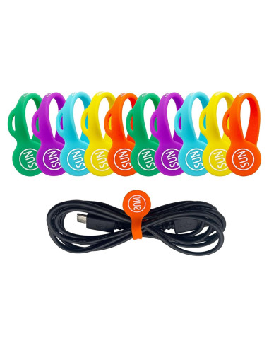 Clips Organizadores de Cable SUNFICON - Paquete de 10 Multicolor