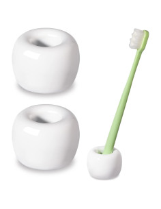 Soporte de Cepillo de Dientes Mini Cerámico Urbanstrive Blanco 2 Unidades