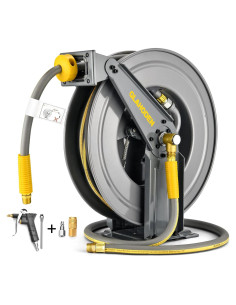 Carrete de Manguera de Aire GLAHODEN 15m Doble Brazo 1/2" 300PSI