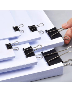 Clips de Carpeta Negros Mearun Solar - 100 Unidades Variados 2