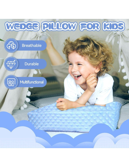 Cojín en Cuña BlissfulAbode Azul para Niños - Espuma Viscoelástica