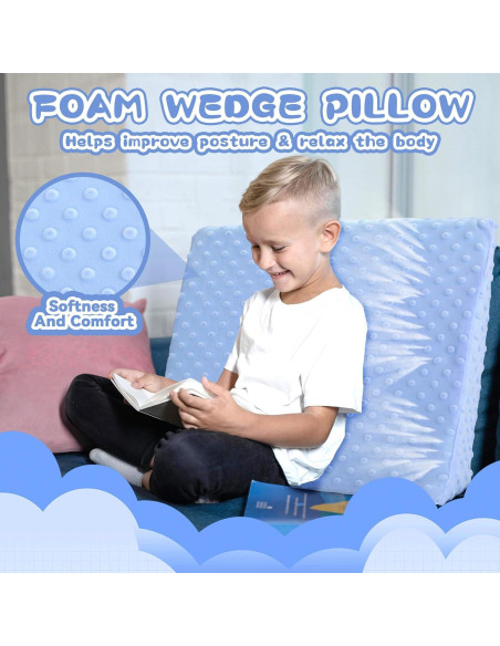 Cojín en Cuña BlissfulAbode Azul para Niños - Espuma Viscoelástica