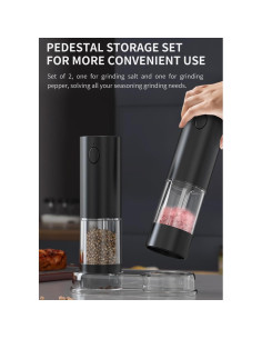 Molinillos Eléctricos de Sal y Pimienta FEIYUANDZ Recargables 2