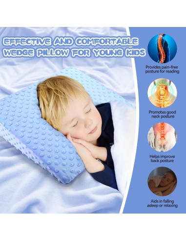 Cojín en Cuña BlissfulAbode Azul para Niños - Espuma Viscoelástica