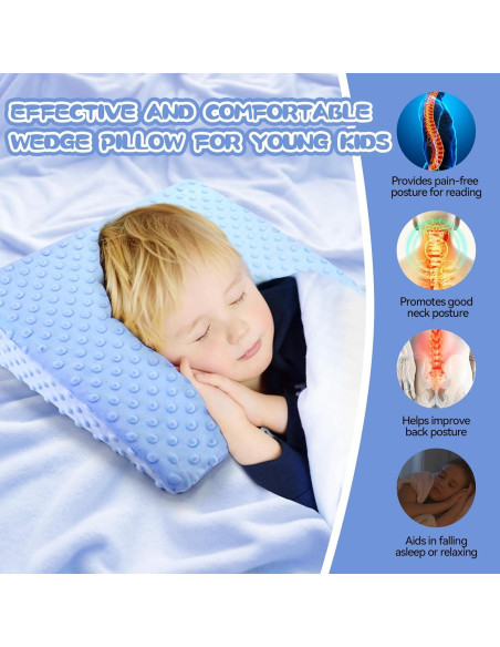 Cojín en Cuña BlissfulAbode Azul para Niños - Espuma Viscoelástica