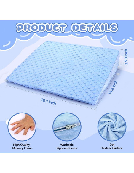 Cojín en Cuña BlissfulAbode Azul para Niños - Espuma Viscoelástica