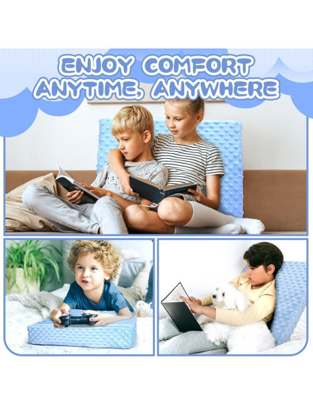 Cojín en Cuña BlissfulAbode Azul para Niños - Espuma Viscoelástica