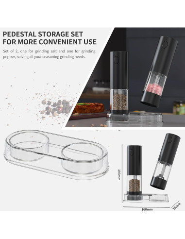 Molinillos Eléctricos de Sal y Pimienta FEIYUANDZ Recargables