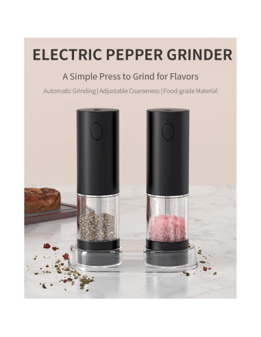 Molinillos Eléctricos de Sal y Pimienta FEIYUANDZ Recargables