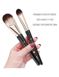 Brochas de Maquillaje KINGMAS 2 Piezas para Base y Corrector 2