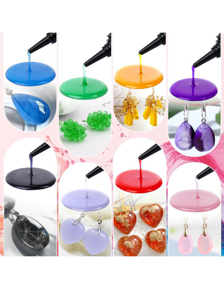 KISREL Kit de Resina UV Colorida 400g - 20 Colores para Manualidades