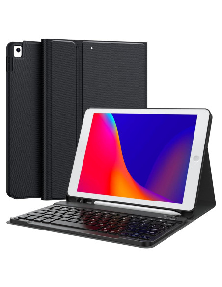 Funda de teclado CHESONA para iPad 10.2" 9 Gen 2021 - Negro