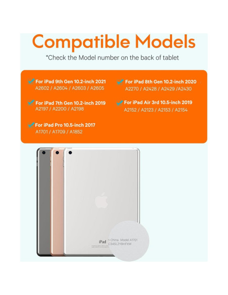 Funda de teclado CHESONA para iPad 10.2" 9 Gen 2021 - Negro