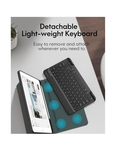 Funda de teclado CHESONA para iPad 10.2" 9 Gen 2021 - Negro