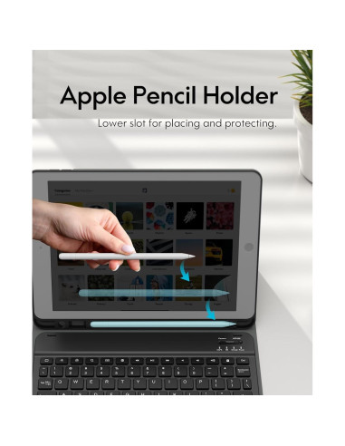 Funda de teclado CHESONA para iPad 10.2" 9 Gen 2021 - Negro