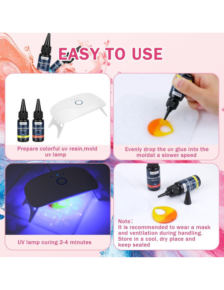 KISREL Kit de Resina UV Colorida 400g - 20 Colores para Manualidades