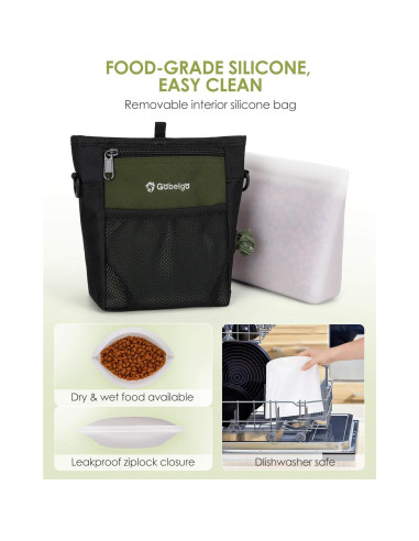 Bolsa de golosinas para perros Gobeigo con silicona 4 tazas