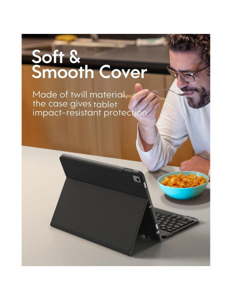 Funda de teclado CHESONA para iPad 10.2" 9 Gen 2021 - Negro