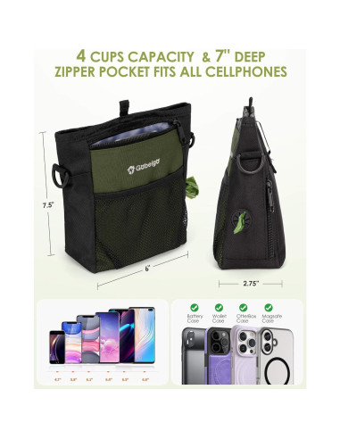 Bolsa de golosinas para perros Gobeigo con silicona 4 tazas