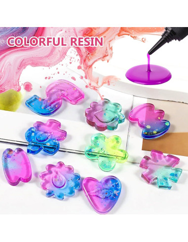 KISREL Kit de Resina UV Colorida 400g - 20 Colores para Manualidades