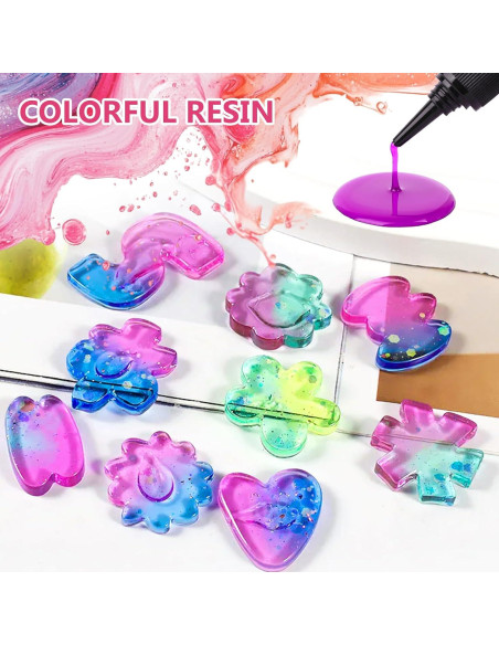 KISREL Kit de Resina UV Colorida 400g - 20 Colores para Manualidades