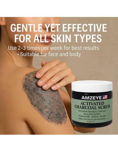 Exfoliante Detox AMZEYE Carbón Activado 159g - Suave y Nutritivo