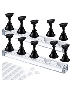 Set de Soportes de Uñas Acrílicas Blulu - 2 Piezas + Masilla Adhesiva