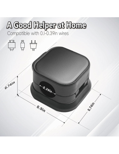 10 Clips Magnéticos para Cables XIOQINE - Organizador Negro