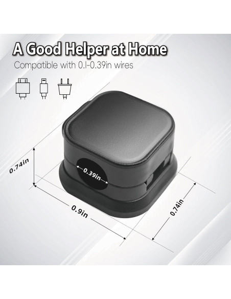 10 Clips Magnéticos para Cables XIOQINE - Organizador Negro