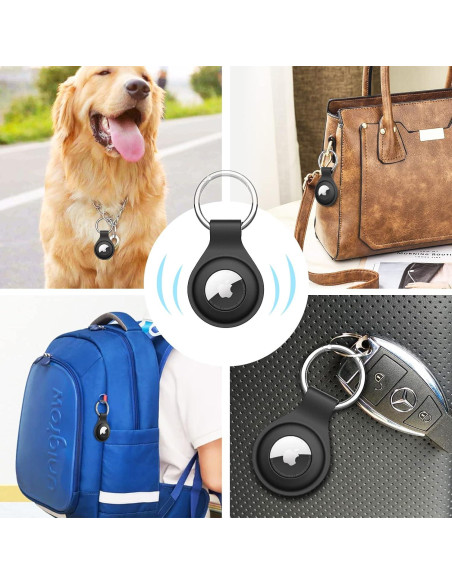 Funda de Silicona JETech para AirTag 2021 - 2 Pack Negro