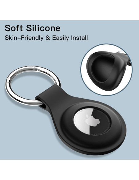 Funda de Silicona JETech para AirTag 2021 - 2 Pack Negro