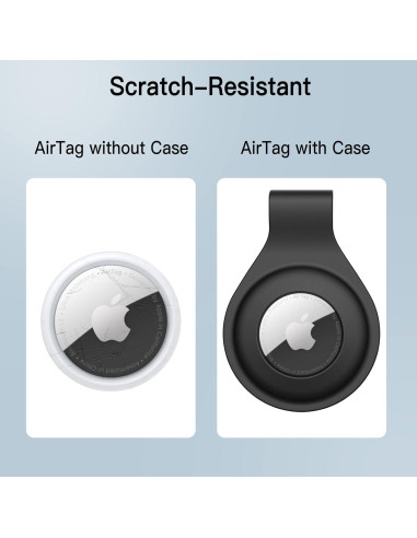 Funda de Silicona JETech para AirTag 2021 - 2 Pack Negro