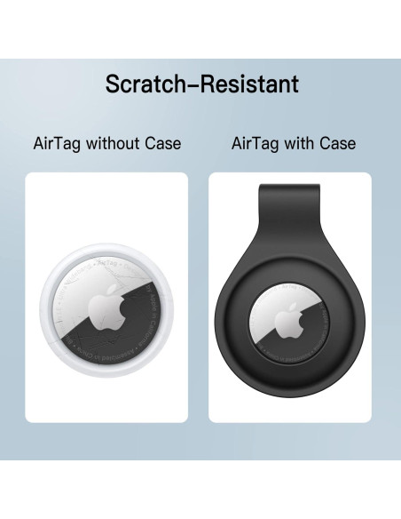 Funda de Silicona JETech para AirTag 2021 - 2 Pack Negro