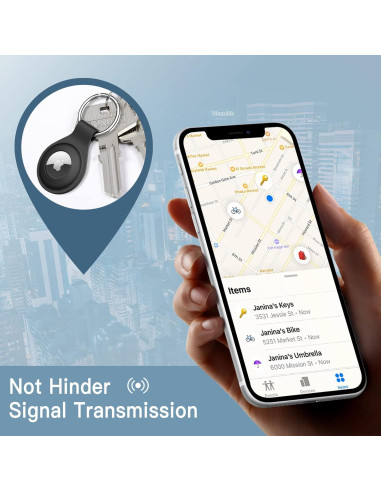 Funda de Silicona JETech para AirTag 2021 - 2 Pack Negro