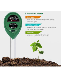 Medidor de pH y humedad del suelo 3-en-1 Hathdia 2