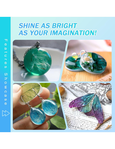 KISREL Resina UV 500g Kit Duro Cristal Claro para Joyería