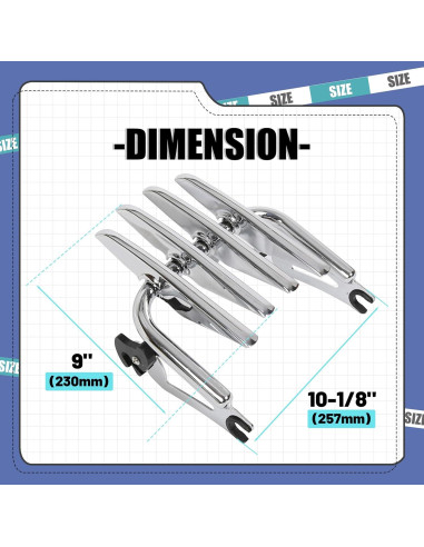 Soporte de Equipaje Desmontable ECOTRIC Cromado 2009-2024 Harley