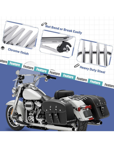 Soporte de Equipaje Desmontable ECOTRIC Cromado 2009-2024 Harley