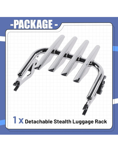 Soporte de Equipaje Desmontable ECOTRIC Cromado 2009-2024 Harley