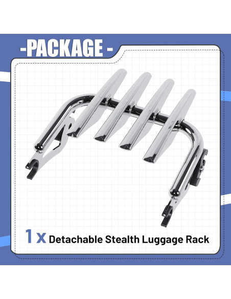 Soporte de Equipaje Desmontable ECOTRIC Cromado 2009-2024 Harley