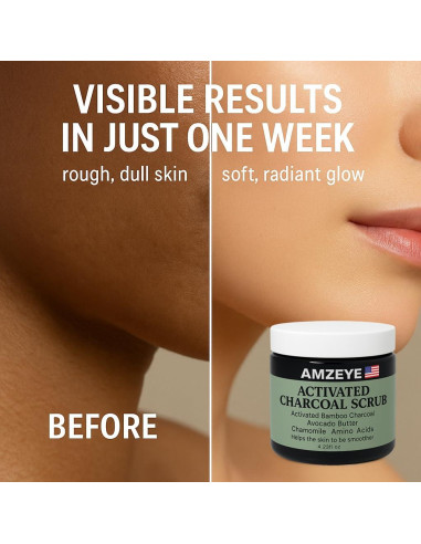 Exfoliante Detox AMZEYE Carbón Activado 159g - Suave y Nutritivo