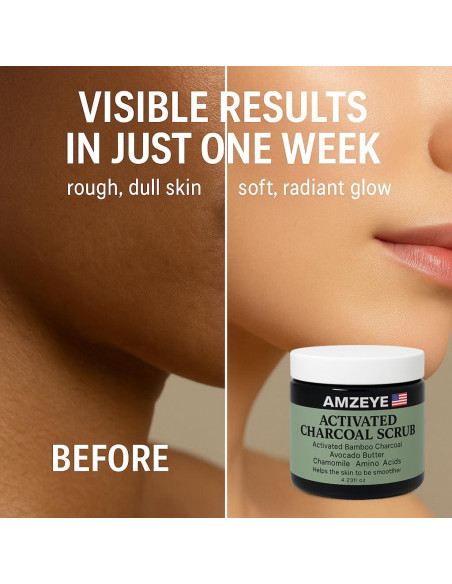 Exfoliante Detox AMZEYE Carbón Activado 159g - Suave y Nutritivo Exfoliante Detox AMZEYE Carbón Activado 159g - Suave y Nutritivo