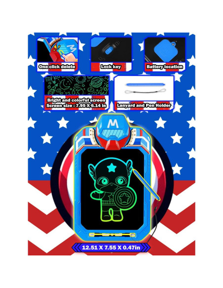 Tableta de Escritura LCD 10" Fullware Héroe Mecánico Azul Tableta de Escritura LCD 10" Fullware Héroe Mecánico Azul