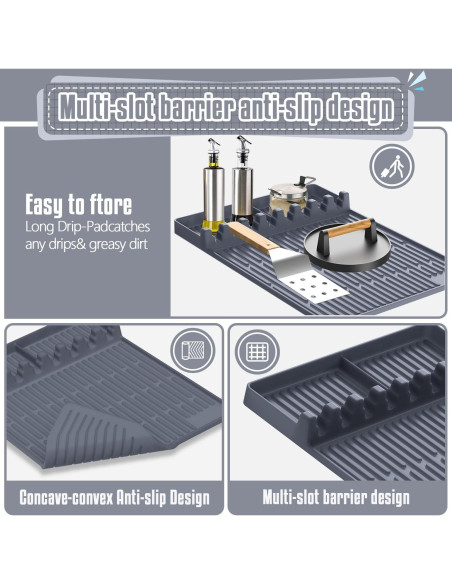 Alfombrilla de Silicona para Parrilla Comboproof 40.6x29.2cm Gris