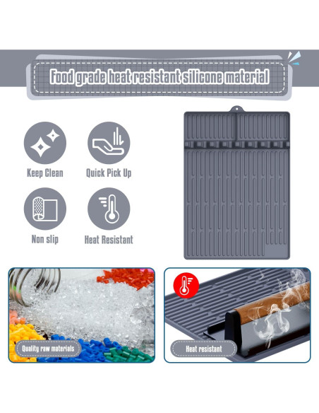 Alfombrilla de Silicona para Parrilla Comboproof 40.6x29.2cm Gris