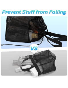 Caddy de Ducha Portátil Famichan Negro 27.22 kg 8 Bolsillos 2